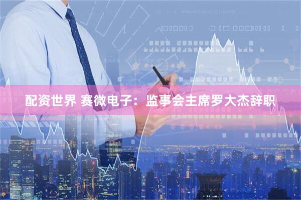 配资世界 赛微电子：监事会主席罗大杰辞职
